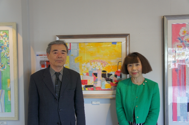彩美画廊に来られた小林和栄先生